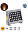 GLOBOSTAR® FLOODHENA 90444 Προβολέας Σποτ Wall Washer LED 24W 2040lm 30° AC 220-240V Αδιάβροχο IP67 Ultra Θερμό Λευκό 2200K - Bridgelux SMD Chip - Γκρι Ανθρακί - Μ22.5 x Π6 x Υ16.5cm - 3 Χρόνια Εγγύηση